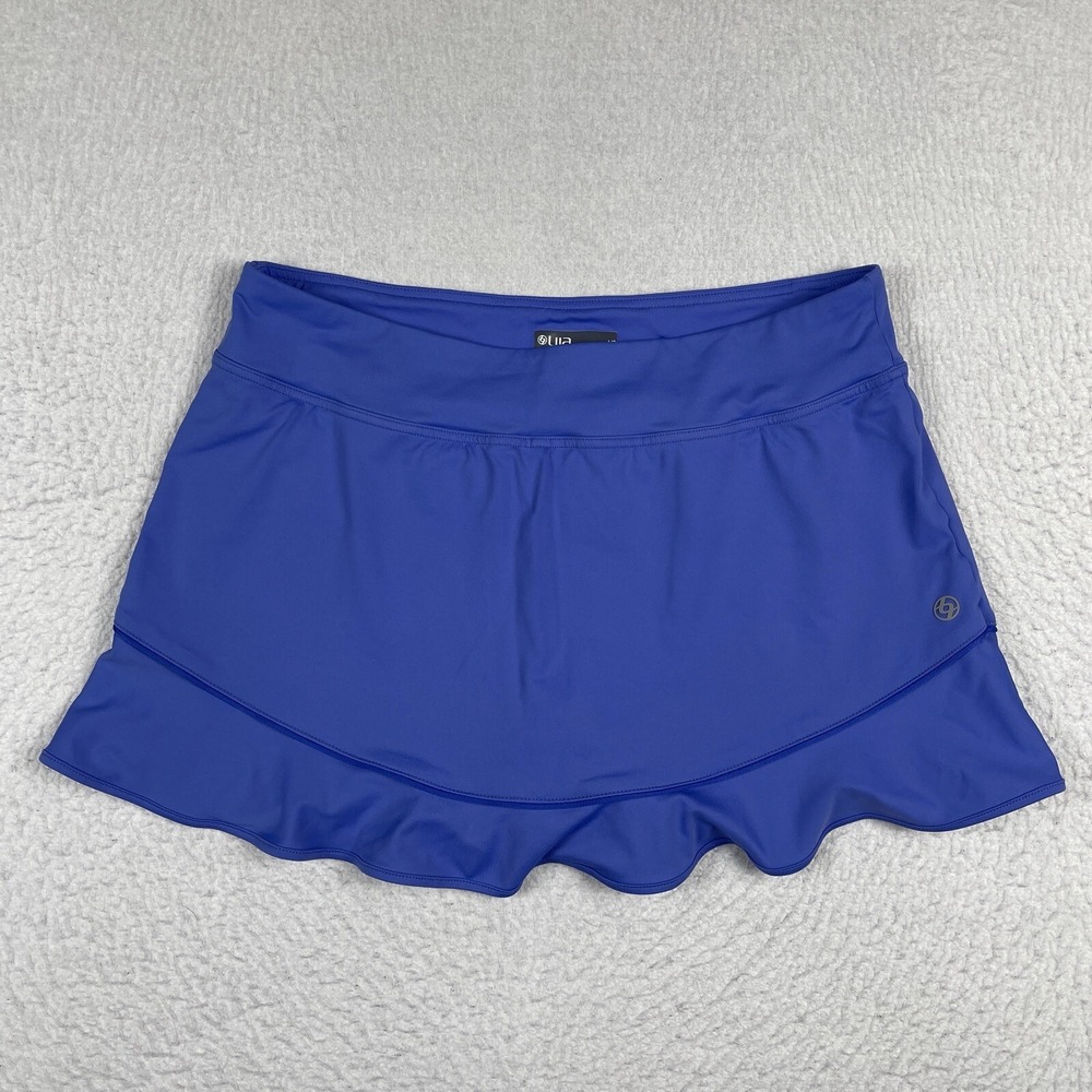 Lija Skort Womens Large Blue Ruffle Hem Athletic Tennis Golf Pickleball Skirt